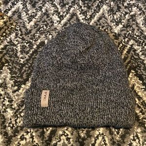 soft grey and black peppered beanie